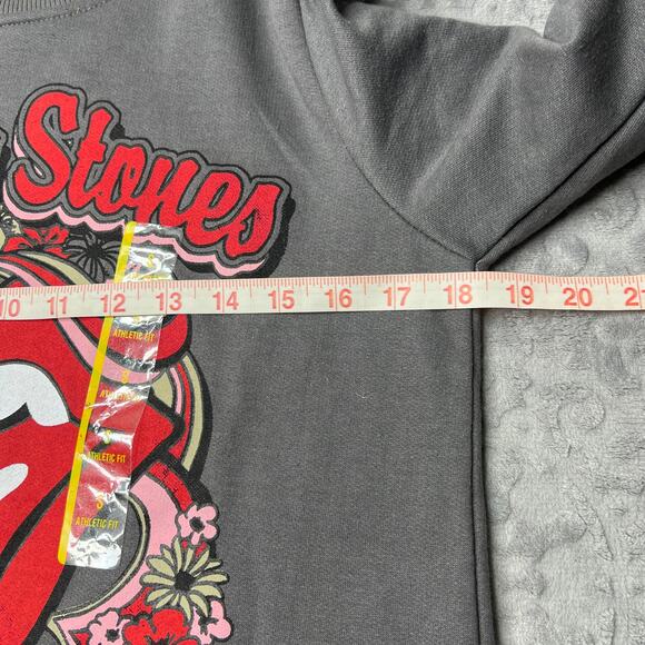 Rolling Stones Red Floral Gray Sweatshirt Small - Picture 5 of 6